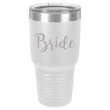 Wedding Party Personalized 30 oz. tumbler - Bride, Maid of honor, Bridesmaid Laser Engraved